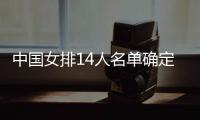 中国女排14人名单确定：袁心玥李盈莹领衔